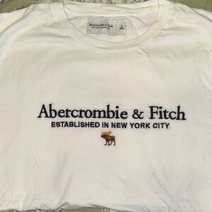 Abercrombie & Fitch Cream Logo Tee